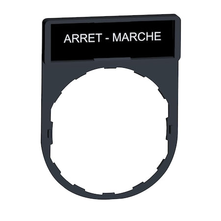 Schneider Electric ZBY2166 - Legend holder 30x40mm, Harmony XB4, plastic, with legend 8x27mm, marked ARRET and MARCHE