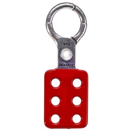 Master Lock 416 - Lockout Tagout Safety Hasp, Snap-On, 1 in Jaw Clearance, Aluminum, Red