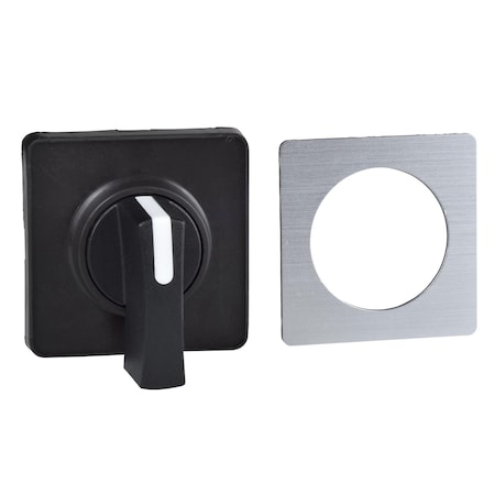 Square D KBC1H - Cam switch operating head, Harmony K1, K2, 22mm, plastic, 45x45mm plate, metallic legend, black handle