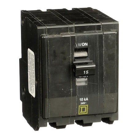 Square D QO3155237 - Miniature Circuit Breaker, QO Series, 15 A, 3 Pole, 240 V AC, 10k A at 120/240 V AC