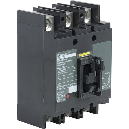 Square D QBL32225YP - Molded Case Circuit Breaker, POWERPACT Q Series, 225 A, 3 Pole, 240 V AC, 10k A at 240 V AC