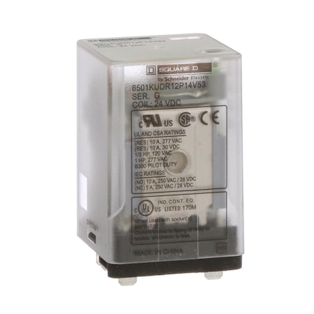 Square D 8501KUDR12P14V53 - Relay, 240 VAC Coil Volts, DPDT