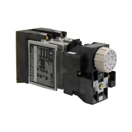 Square D 8501XO20XTE1V02 - NEMA Control Relay, Type X, timing, 1 minute on delay, 10 A resistive at 600 VAC, 2 normally open, 120 VAC 60 Hz coil