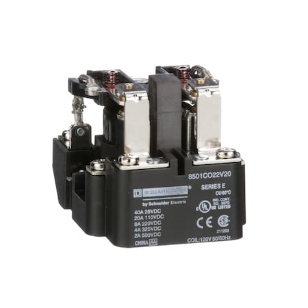 Square D 8501CO22V20 - Panel Mount, Power Relay, 20 A, Screw