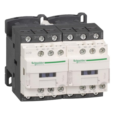 Schneider Electric LC2D12BL - IEC Magnetic Contactor, 1 NC/1 NO, 24 V DC, 3 P, Reversing, Screw Clamp