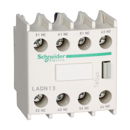 Schneider Electric LADN226 - Auxiliary contact block, Te Sys Deca, 2 NO + 2 NC, front mounting, lugs-ring terminals