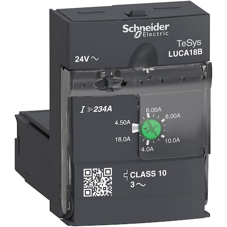 Schneider Electric LUCA18B - Standard control unit, Te Sys Ultra, 4.5 A to 18 A, 3 P motors, thermal magnetic protection, class 10, coil 24 VAC