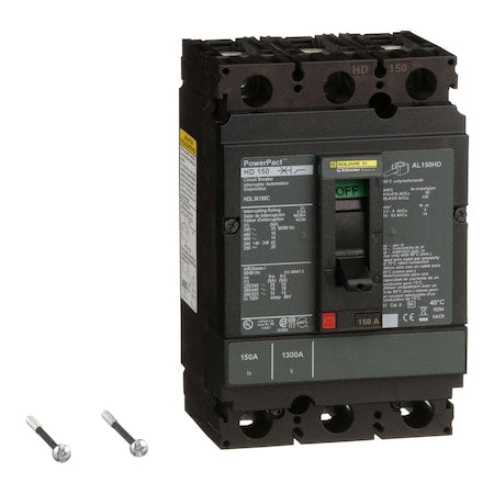 Square D HDL36150C - Molded Case Circuit Breaker, POWERPACT H Series, 150 A, 3 Pole, 600 V AC, 25k A at 240 VAC