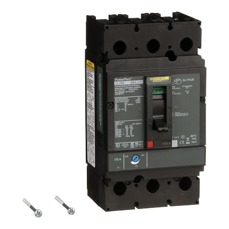Square D JJL36175 - Molded Case Circuit Breaker, POWERPACT J Series, 175 A, 3 Pole, 600 V AC, 100k A at 240 VAC