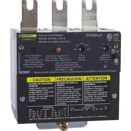 Square D GFM250JD - Ground fault module, Power Pac T J, micrologic, Add-on ground fault modules, 40 to 200 A