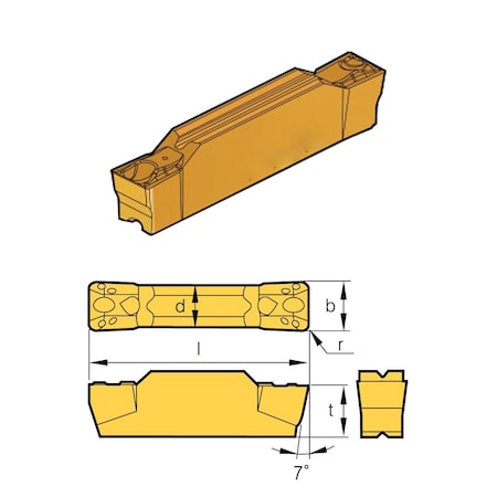Hhip 6024-4003 - N123 G2-0318-0008-Gf Grade BPS253-CVD Cut-Off & Grooving Insert