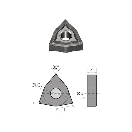 Hhip 6052-0433 - WNMG-433-EM NC-Ti AIN Coated Carbide Insert