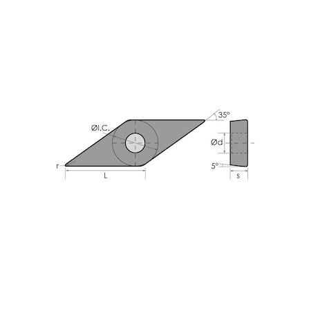 Hhip 6059-0222 - VBMT-222-EM NC-Ti AIN Coated Carbide Insert