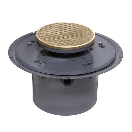 Oatey 74126 - PVC Adj Cleanout 6",w/6"Br Cvr