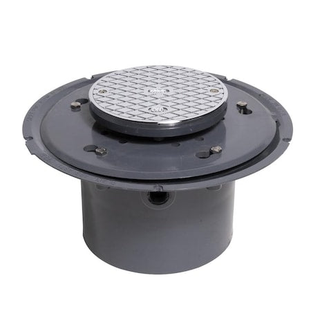 Oatey 74196 - PVC Adj Cleanout 6",w/6"Chr Cvr R