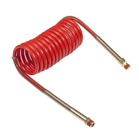 Grote 81-0012-HR - Coiled Air 12 ft.,Red,6" Lead/Brass Han