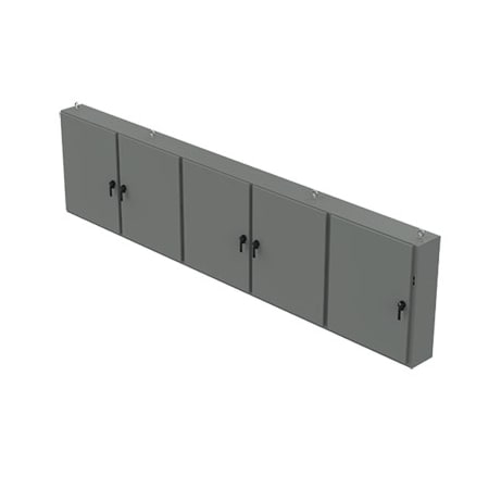 Nvent Hoffman A60X5E19612 - 3 Point Latch with Padlocking Electrical Enclosures, 60 in H, 12 in D, 196-1/4 in W, 12, Steel