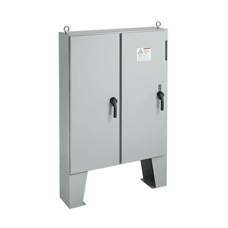 Nvent Hoffman A60X6124LPFTCG - 3 Point Latch with Padlock Handle Electrical Enclosures, 60.12 in H, 24.12 in D, 61-3/4 in W, 12