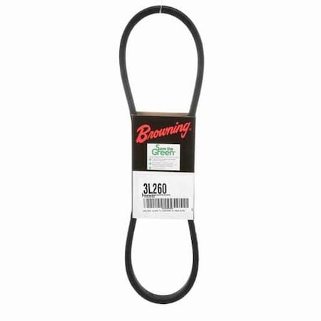 51ET68 - FHP V-Belt, Master Drive Light Duty, 3 L260, 3 L, 26 in, 3/8 in Top Width