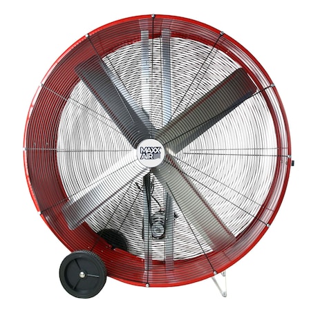 Maxx Air BF48BDRED - Barrel Air Circulator Fan, Mobile Mount, 48 in Blade Dia, 120 V, 10,100/18,000, Non-Oscillating