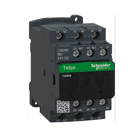 Schneider Electric CAD50BD - IEC Control Relay, 5 NO, 24 V DC, 10 A