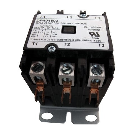 Supco DP404803 - Contactor,40 A,480 V,3 Pole