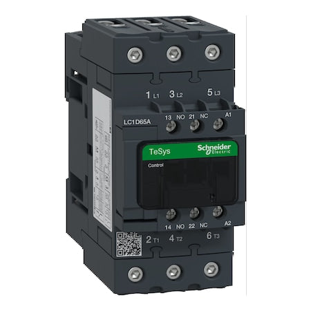 Schneider Electric LC1D65AG7 - IEC Magnetic Contactor, 1 NC/1 NO, 120 V AC, 3 P, Non-Reversing, Screw Clamp