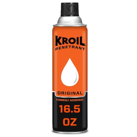 Kroil KS162C - Penetrating Lubricant, 16.5 oz, Aerosol Spray Can, Petroleum Distillates Base, 270 Degrees F Max Op Temp, Not Rated, Red