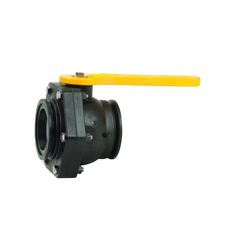 Banjo MVS300CFFP - Manual 2-Way Ball Valve,Flange,Polypro