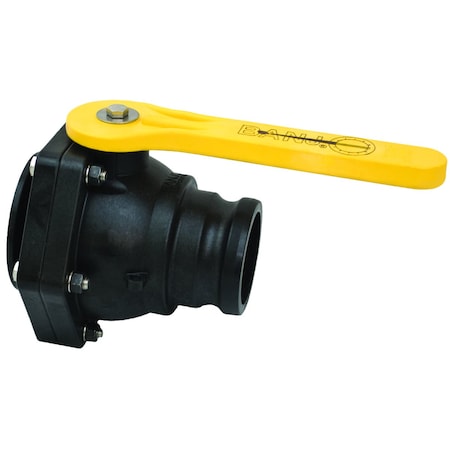 Banjo MVSF300FP - Manual 2-Way Ball Valve,Flange,Polypro