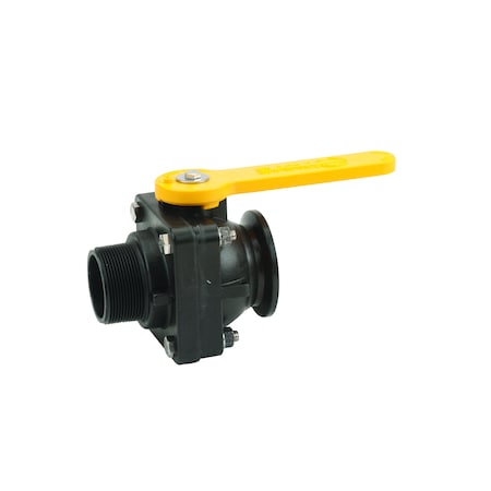 Banjo MVSMT220FP - Manual 2-Way Ball Valve,Flange,Polypro
