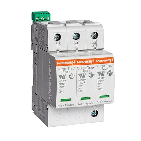 Mersen STP208Y07M - Surge Protection Device, 3 Phase, 120/208 V AC, 3 Poles, 2 Wires, 75 k A