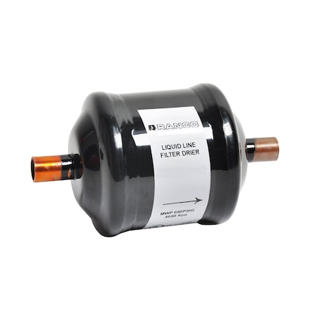 Ranco RFD-164S - Filter Drier,Mono Flow,16 cu in,ODF,1/2" fitting,6.23"Lx2.50"W