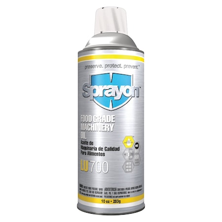 Sprayon SC0700000 - Lubricant, 10 oz, Aerosol Spray Can, Mineral Oil Base, 450 Degrees F Max Op Temp, Colorless, LU700 Series