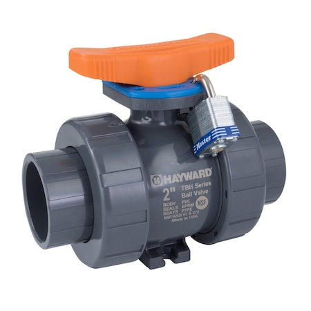 Hayward Flow Control TBH1025A0TV0000 - Ball Valve, True Union, 1/4", PVC/FPM, Full Port, Threaded