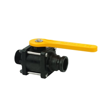 Banjo VFMT204FP - Manual 2-Way Ball Valve,NPT,Polypro