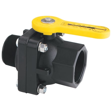 Banjo VSMT204FP - Manual 2-Way Ball Valve,NPT,Polypro