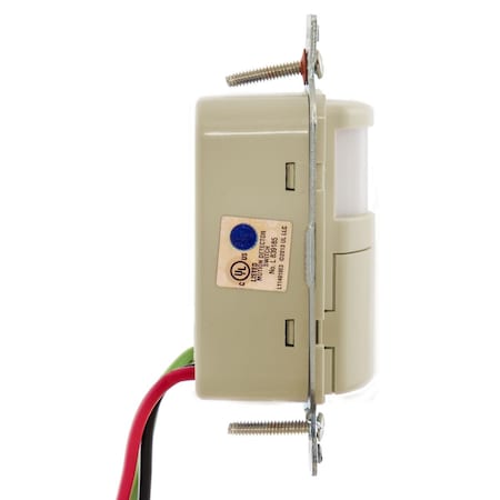Hubbell Wiring Device-Kellems WS1000NI - Wall Mount Sensor, Occupancy, Vacancy, Hard Wired, Ivory, 1,200 sq ft, Fluorescent, LED