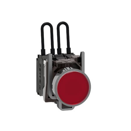 Schneider Electric XB4BW24B5 - Push-to-test pilot light, Harmony XB4, metal, red, universal LED, screw clamp terminals, 24 V