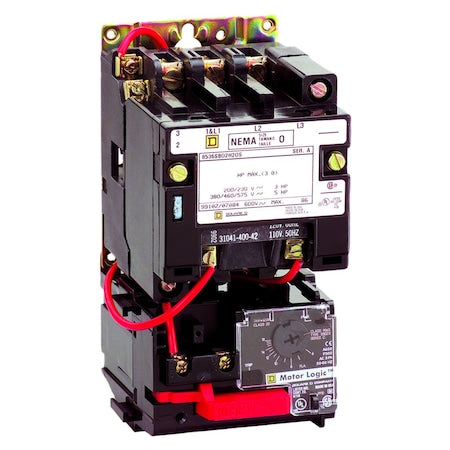 Square D 8536SGO1V06H30 - Motor Starter, Non-Reversing, No Auxiliary Contacts, 440 V-480 V AC, 3 P, Screw Clamp