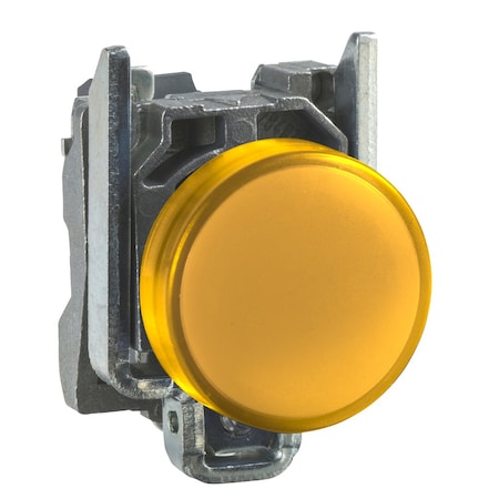 Schneider Electric XB4BVM5 - Pilot light, Harmony XB4,metal, orange, 22mm, universal LED, plain lens, 230.240 V AC