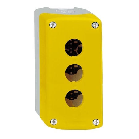 Schneider Electric XALK03 - Empty control station, Harmony XALD, XALK, plastic, yellow, 3 cut-outs, unmarked, 2 knock-outs for cable entry, UL/CSA certified