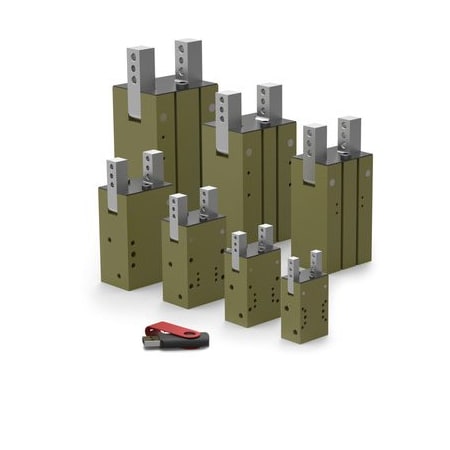 De-Sta-Co DCT-16M-RE - Angular Gripper,180 Deg, Spring Closed