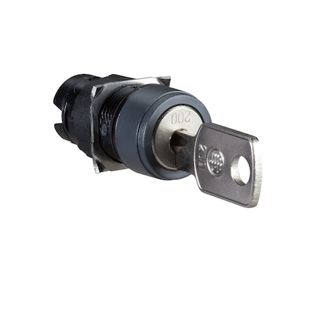 Schneider Electric ZB6AGQ - Head for key selector switch, Harmony XB6, 16mm 3 positions spring return from right to center, key 200, key withdrawal at left position