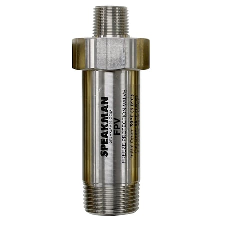 Speakman FPV-SS - Freeze Protection Valve, In-Line, Stainless Steel, 1 in NPT Female x 3/4 in NPT