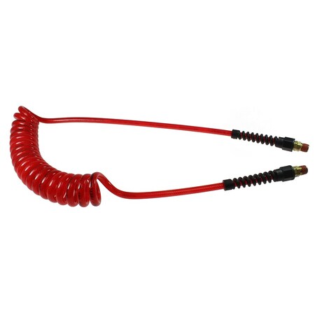Coilhose Pneumatics PUE38-154B-TR - Flexeel Coil 3/8" ID x 15' Swivel Transparent Red