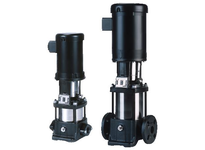 Grundfos CR 1-10 compact vertical multistage centrifugal pump single unit assembly on white background