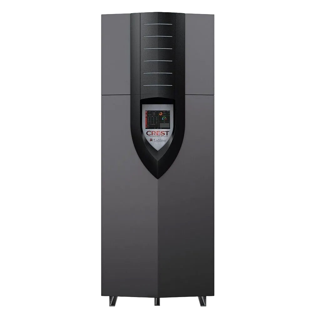 Lochinvar Crest SlimShield FBN1001 1.0 Million BTU commercial condensing fire-tube boiler front profile product image.