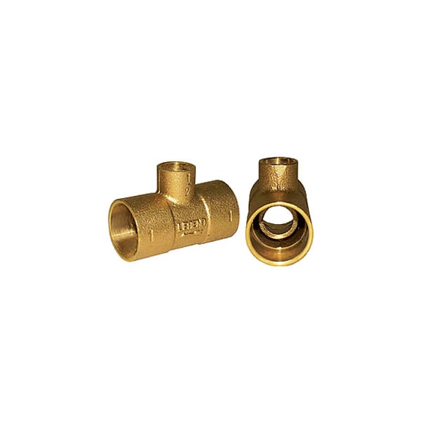 Taco 1/2 inch cast red bronze Venturi balancing tee fitting showcasing the compact inline sweat connections and machined internal throat design over a white background.