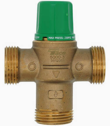 Taco 5000 Series Lead-Free Thermostatic Mixing Valve for domestic hot water temperature control.